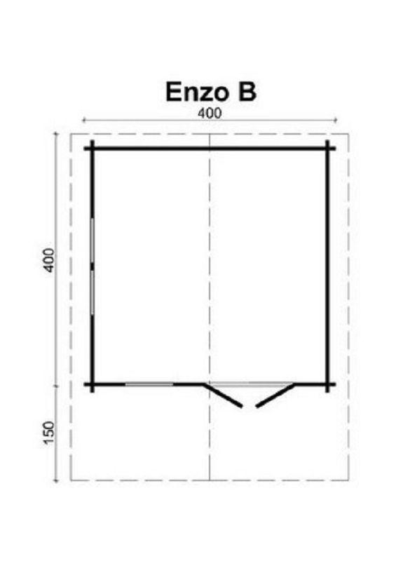 Gartenhaus mit Isolierverglasung ENZO B 70mm 400X400cm